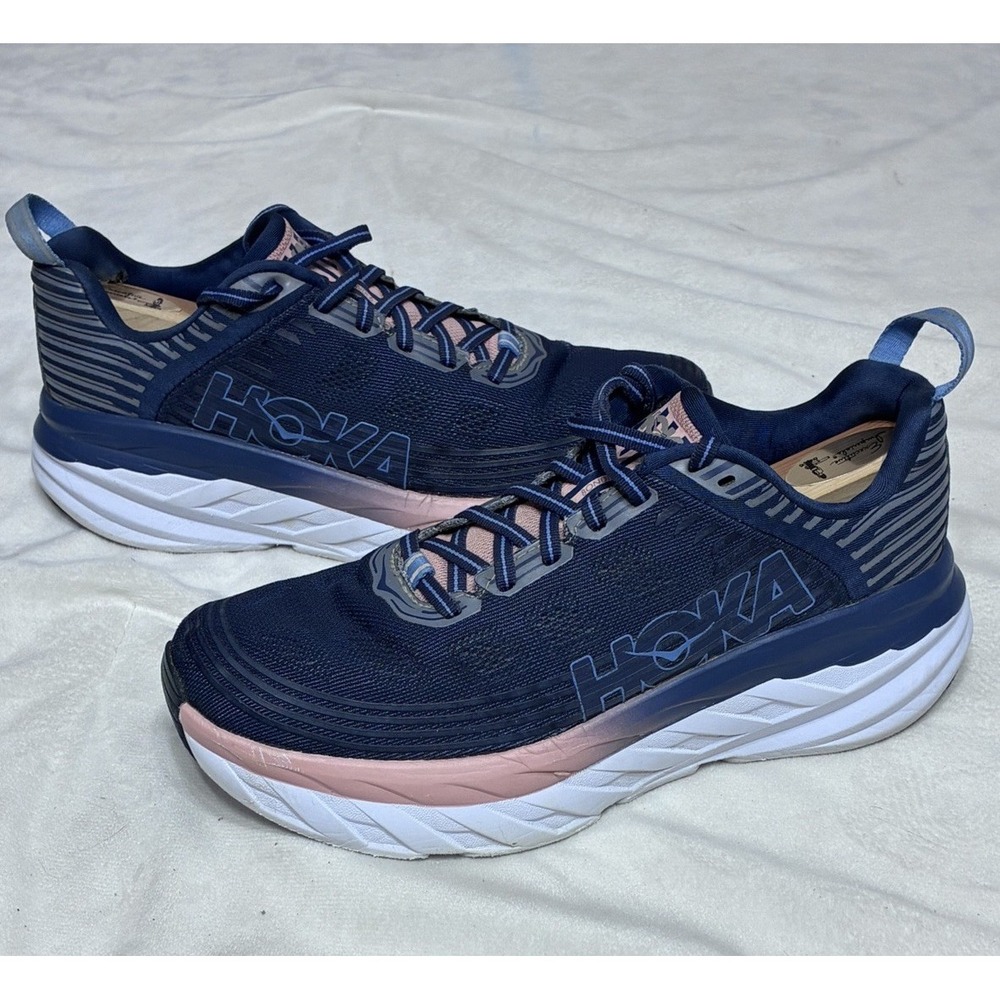 Hoka One One Bondi 6 Blue Pink Running Shoes Sneakers 1019270 MIDP Womens 8